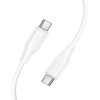 Silicone Cable USB C to USB C Hoco 3A 60W 1 m X124 baltas