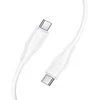 Silicone Cable USB C to USB C Hoco 3A 60W 1 m X124 baltas
