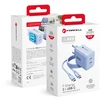 Phone charger Forcell F-Energy GaN III Crystal Color 2x USB C AVS SSFC3.0 60W + silicone cable USB C to USB C VT-60 mėlynas