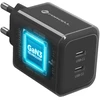 Phone charger Forcell F-Energy GaN III Crystal Color 2x USB C AVS SSFC3.0 60W + silikoninis laidas USB C į USB C VT-60 juodas