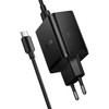 Telefono įkroviklis Hoco 2x USB C + USB A QC3.0 PD 3A 65W + duomenų kabelis USB C į USB C N75 juodas