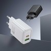 Telefono įkroviklis Hoco USB A + USB C QC3.0 PD 3A 20W + laidas USB C į USB C N61 juodas