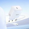 Phone GaN charger Hoco USB C PD AVS 40W max 60W with USB C to USB C cable N83 baltas