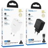 Phone GaN charger Hoco USB C PD AVS 40W max 60W with USB C to USB C cable N83 baltas
