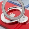 OEM telefono stovas CIRCLE GLITTER - priklijuojamas - sidabrinas
