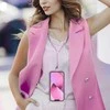 Dėklas Oem CRYSTAL DIAMOND telefono virvelė, telefono pakabukas / laido ilgis 74cm (37cm kilpoje) / ant kaklo - šviesiai rožinė