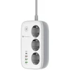 Power strip Forcell F-Energy 3 sockets + USB C 30W + 3 x USB A QC3.0 PD + WiFi Tuya, SmartLife, Alexa 10A 2500W VT-PS03 baltas