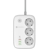 Power strip Forcell F-Energy 3 sockets + USB C 30W + 3 x USB A QC3.0 PD + WiFi Tuya, SmartLife, Alexa 10A 2500W VT-PS03 baltas
