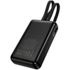 Powerbank 10000 mAh QC PD 22,5W with built-in cables USB C+ Lightning Hoco J162 juodas