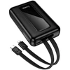 Powerbank 10000 mAh QC PD 22,5W with built-in cables USB C+ Lightning Hoco J162 juodas