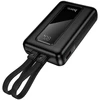 Powerbank 10000 mAh QC PD 22,5W su įmontuotais laidais USB C+ Lightning Hoco J162 juodas