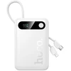 Powerbank 10000 mAh QC PD 2A 22,5W with built-in cables USB C + Lightning Hoco J171 Edge baltas
