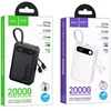 Powerbank 10000 mAh QC PD 2A 22,5W with built-in cables USB C + Lightning Hoco J171 Edge juodas
