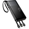 Powerbank 10000 mAh QC PD 2A 22,5W with built-in cables USB A + USB C + Lightning + Micro USB Hoco J156 juodas