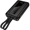 Powerbank 20000 mAh QC PD 22,5W with built-in cables USB C+ Lightning Hoco J162A juodas