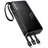 Powerbank 20000 mAh QC PD 2A 22,5W with built-in cables USB A + USB C + Lightning + Micro USB Hoco J156A juodas