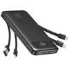 Powerbank Charmast W2065 PD3.0 3A 22,5W 20000 mAh with built-in cables USB A / USB C / Lightning / Micro USB juodas