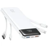 Powerbank Charmast W2065 PD3.0 3A 22,5W 20000 mAh with built-in cables USB A / USB C / Lightning / Micro USB Baltas