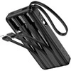 Powerbank Hoco 10000 mAh 2A with four built-in cables USB A + USB C+ Lightning + Micro USB J146 juodas