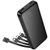 Powerbank Hoco 10000 mAh 2A with four built-in cables USB A + USB C+ Lightning + Micro USB J163 juodas