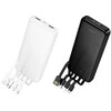 Powerbank Hoco 10000 mAh 2A with four built-in cables USB A + USB C+ Lightning + Micro USB J163 juodas