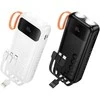 Powerbank Hoco 20000 mAh 2A with built-in cables USB A + USB C+ Lightning + Micro USB and double light J151A juodas