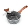 PROMIS Puodų rinkinys GRANITAS, puodas 16 cm, puodai 20,24,28 ruda rankenos