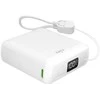 Puro 10000mAh 20W USB-C USB-A išorinė baterija su ekranu ir integruotu USB-C laidu - Baltas