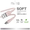 Puro Elektrik Puro Soft USB-A – USB-C laidas 1,5 m – rožinis