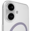 Puro Lite Mag TPU+PC dėklas, suderinamas su „MagSafe“, skirtas „iPhone 17“ – skaidrus su rausvu žiedu