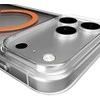 Puro Lite Mag TPU+PC dėklas suderinamas su MagSafe skirtas Apple iPhone 17 Pro – skaidrus su oranžinės spalvos žiedu