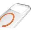 Puro Lite Mag TPU+PC dėklas suderinamas su MagSafe skirtas Apple iPhone 17 Pro Max – skaidrus su oranžinės spalvos žiedu