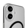 Puro Lite Mag TPU+PC dėklas suderinamas su MagSafe skirtas Apple iPhone 17 – skaidrus su juodos spalvos žiedu