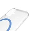 Puro Lite Mag TPU+PC dėklas suderinamas su MagSafe skirtas Apple iPhone 17 – skaidrus su mėlynos spalvos žiedu