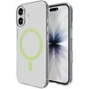 Puro Lite Mag TPU+PC dėklas, suderinamas su „MagSafe“, skirtas „iPhone 17“ – skaidrus su žaliu žiedu