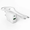 Puro PROLITE 25W USB-A / USB-C sieninis įkroviklis + USB-C – USB-C laidas 1,2 m – baltos spalvos