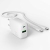 Puro PROLITE 30W USB-A / USB-C wall charger + USB-C – USB-C cable 1.2m – baltos spalvos