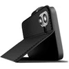 Puro Wallet Stand dėklas skirtas Apple iPhone 17 made of eco-leather, with a flap, wallet and stand function - juodos spalvos