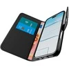 Puro Wallet Stand dėklas skirtas Apple iPhone 17 Pro Made of Eco-Leather, with a Flap, Wallet, and Stand Function - juodos spalvos