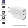 QOLTEC 51714 Įkroviklis 18W 5-12V 1.5-3A USB tipas C PD USB QC 3.0 Baltas