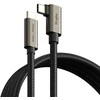 Ringkė 3.2 gen. 2x2 USB-C, PD 3.1 240W 2m kampinis laidas - juodas