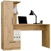 Top E Shop COSMO Oak Artisan Desk + Bookcase Set