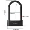 Rockbros 32210818001 SMART Bicycle Lock with Fingerprint Reader and Bluetooth Connectivity - Juodas