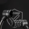 Rockbros 87639-4 dviračio spyna su kodu ir plieniniu lynu - juodas