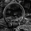 Rockbros 87639-4 dviračio spyna su kodu ir plieniniu lynu - juodas