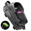 Rockbros B68 Sakwa rowerowa na ramę pancerna su kieszonką na telefon i pokrowcem 1.7l - juoda