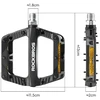 Rockbros BP2501 Reflective Nylon Bicycle Pedals - Juodas