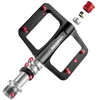 Rockbros BP2603 Platform Bicycle Pedals with Titanium Axle and Magnesium Alloy Bearings - Juodas