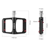 Rockbros BP2603 Platform Bicycle Pedals with Titanium Axle and Magnesium Alloy Bearings - Juodas