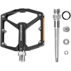 Rockbros K371 Reflective Aluminum Bicycle Pedals with Sealed Bearings - Juodas